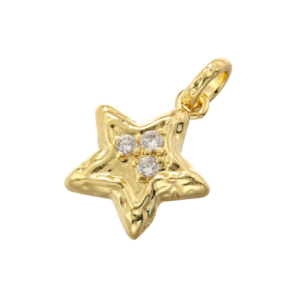 Vd1671 golden white diamond five-pointed star pendant