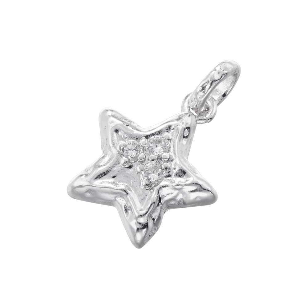 Vd1671 white gold white diamond five-pointed star pendant