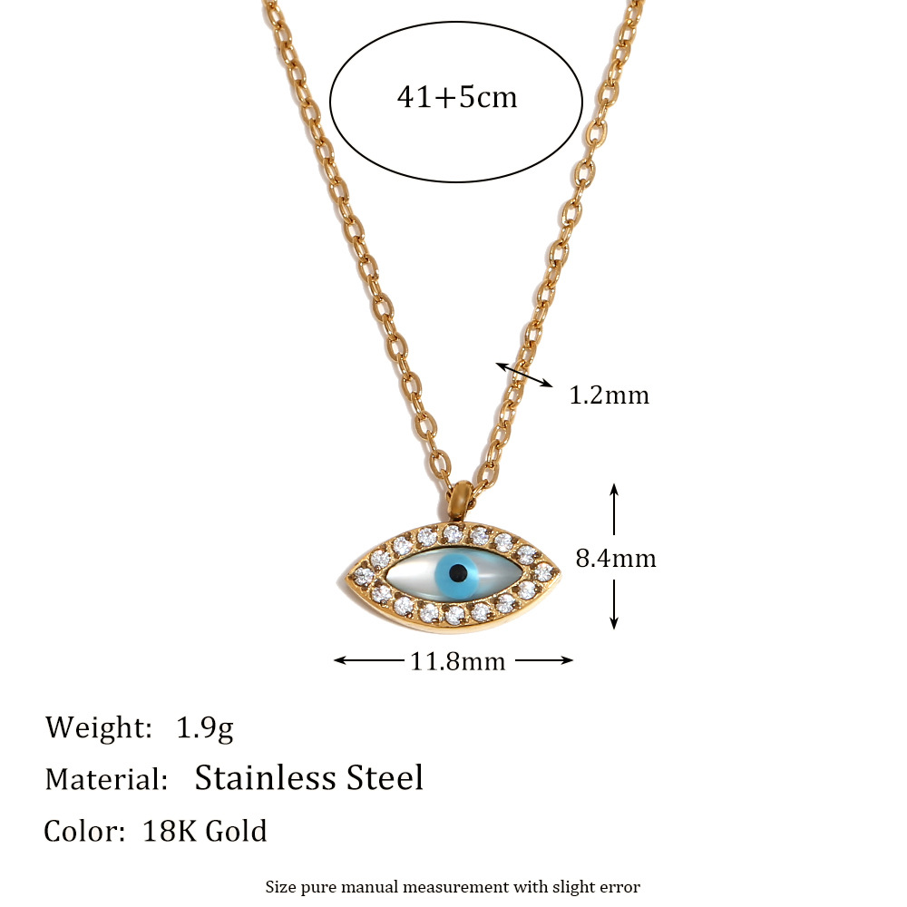 Oval eye necklace-gold