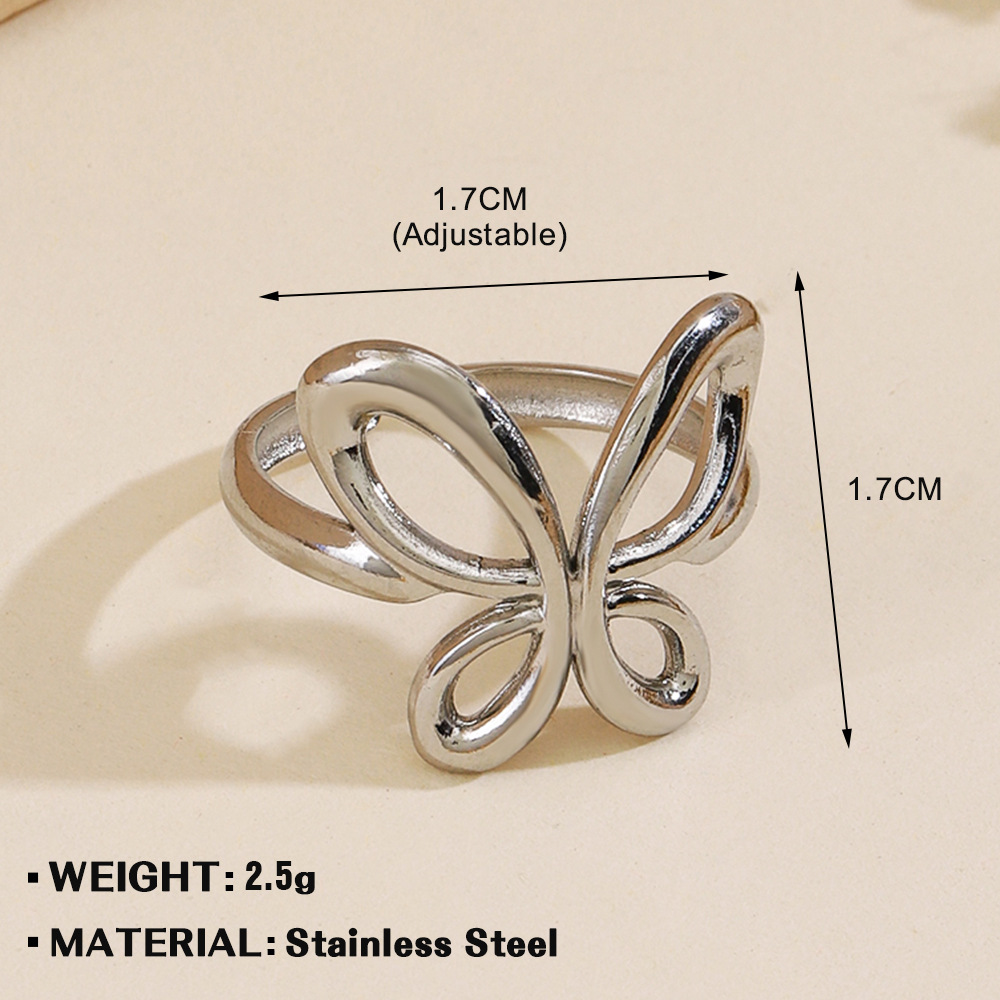 Steel Butterfly Ring