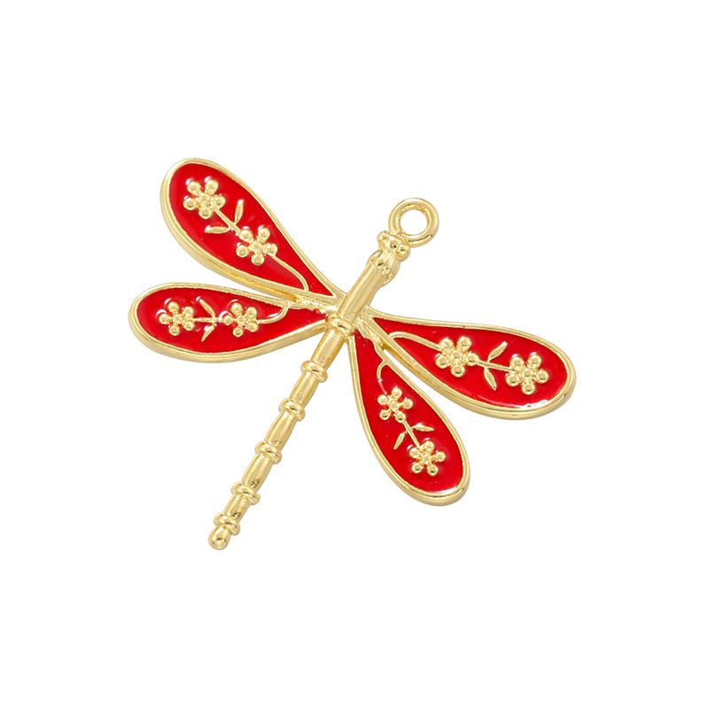 Red dragonfly pendant