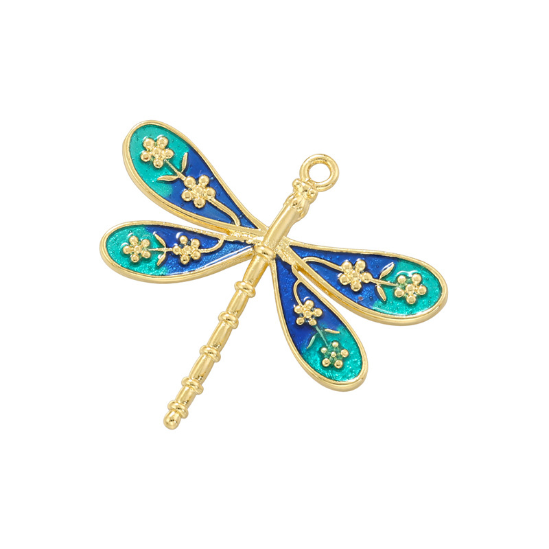 Two-color blue dragonfly pendant