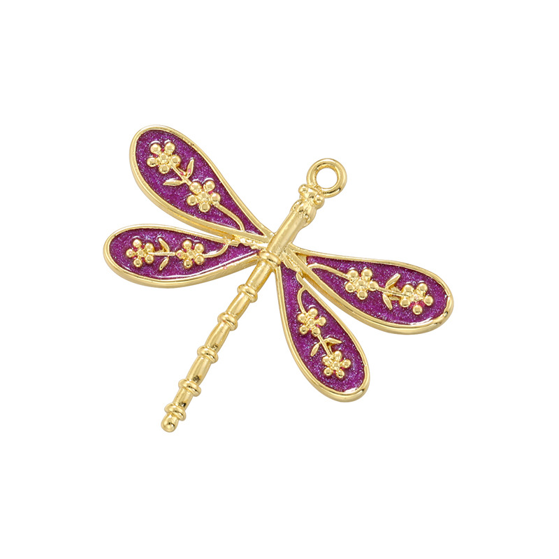 Purple dragonfly pendant