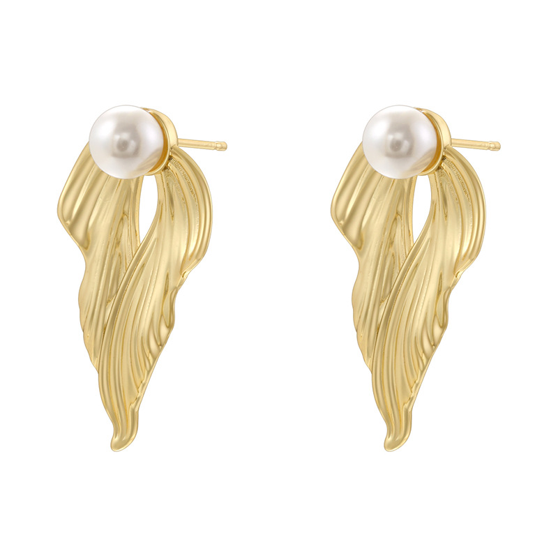 Ve1544 gold fishtail earrings 1 pair