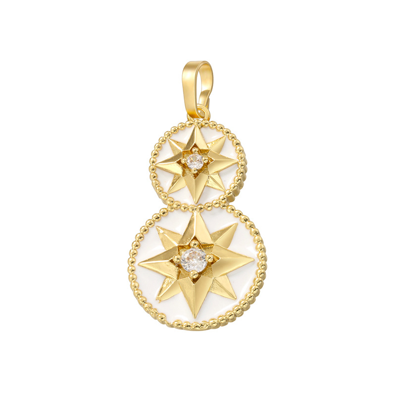 Vd1617 white eight-pointed star compass pendant