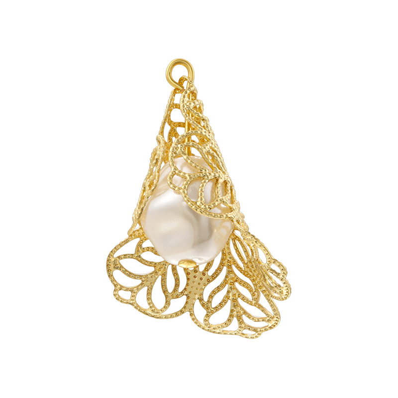 Vd1618 gold horn flower pendant