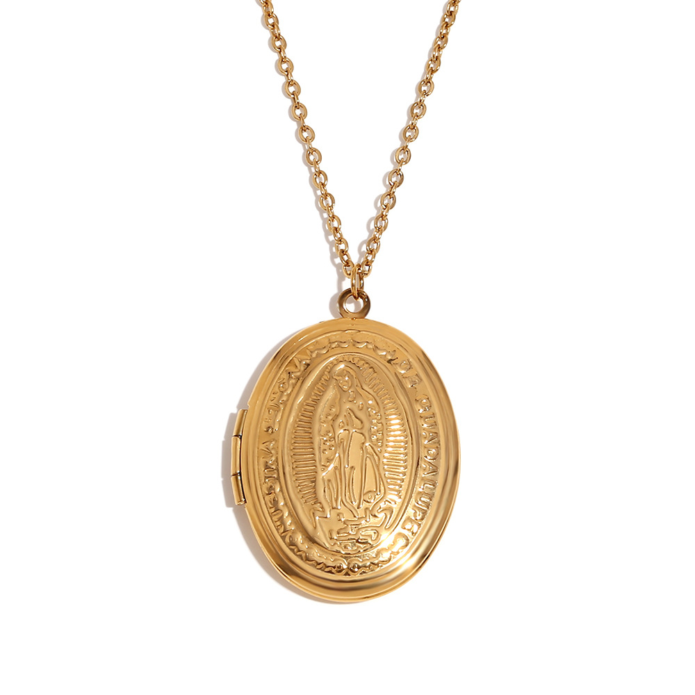 Lord of the world photo box pendant necklace-gold