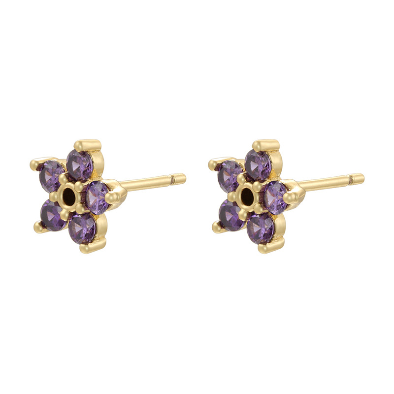 Ve1498 golden purple diamond 1 pair