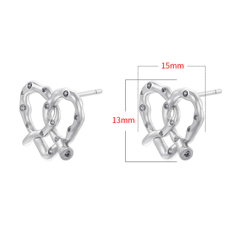 Ve1506 white gold small alkaline water knot 1 pair