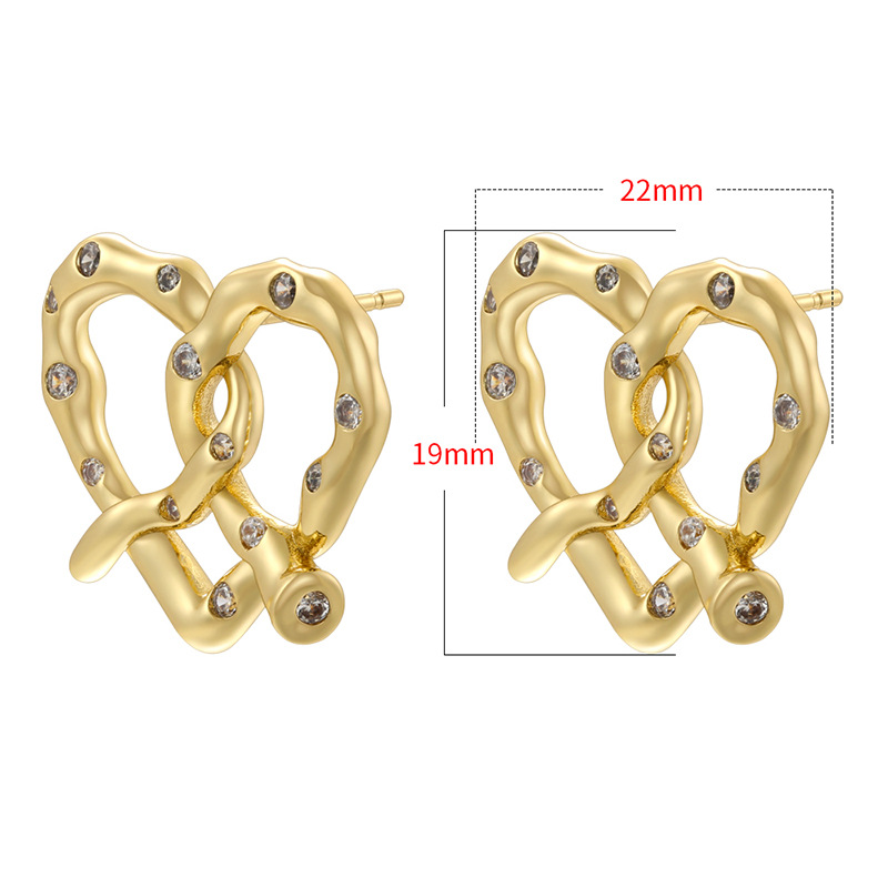 Ve1507 golden large alkaline water knot 1 pair