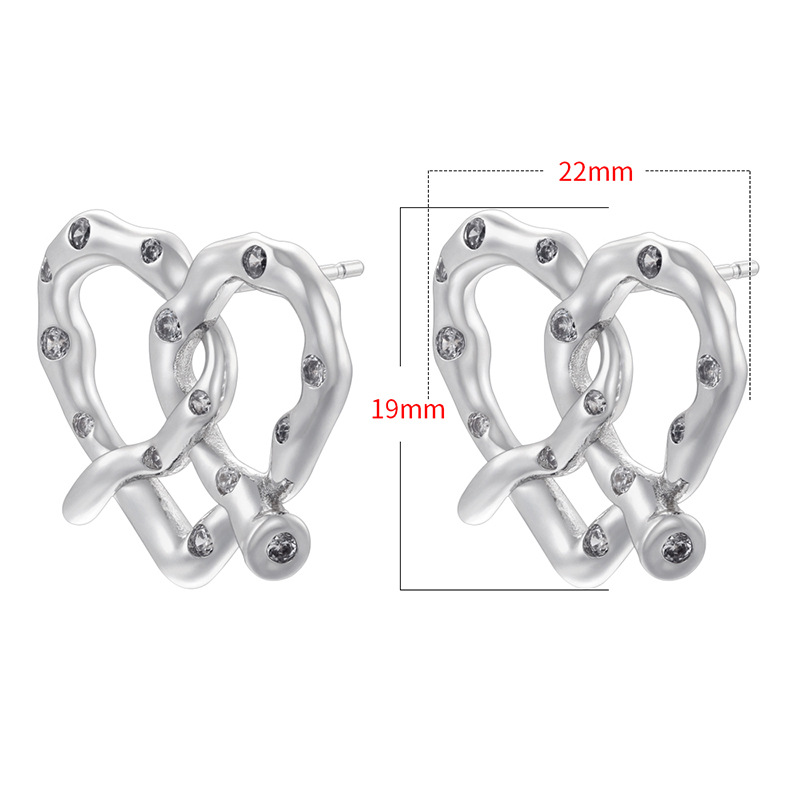 Ve1507 white gold large alkaline water knot 1 pair