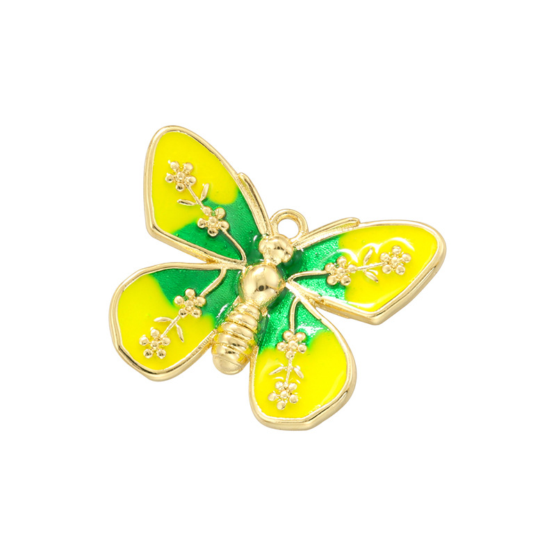 Yellow green butterfly pendant