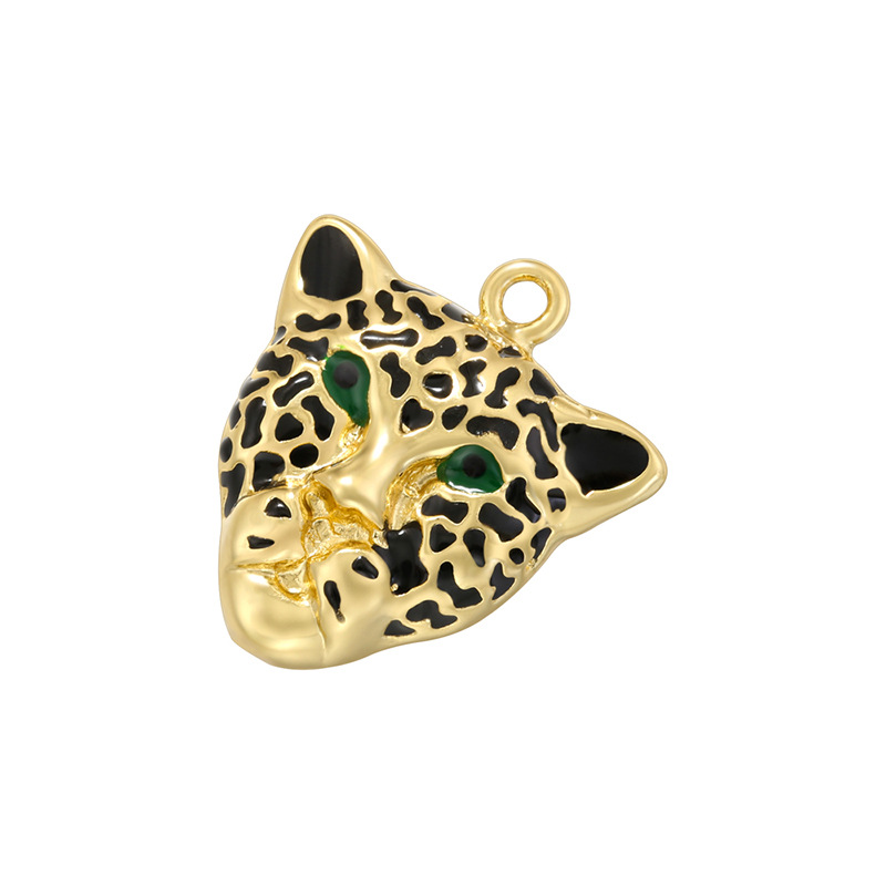 Vd1610 golden leopard head pendant