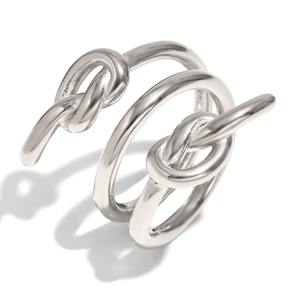 Three-layer knotted ring-steel color