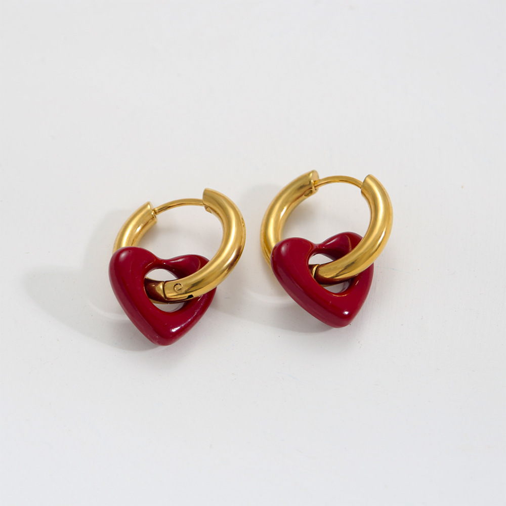 Red gold earrings