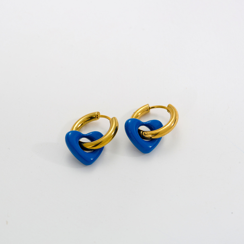 Blue gold earrings