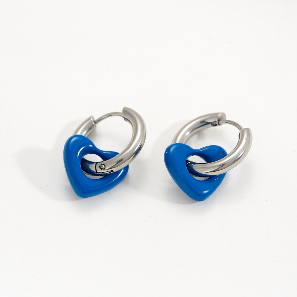 Blue silver earrings