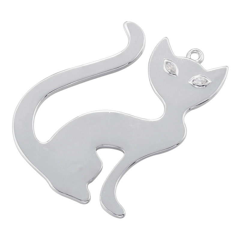 Vd1630 white gold cat pendant