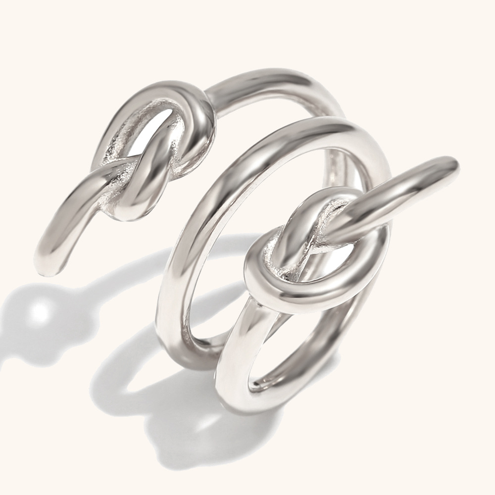 Three-layer knotted ring-steel color