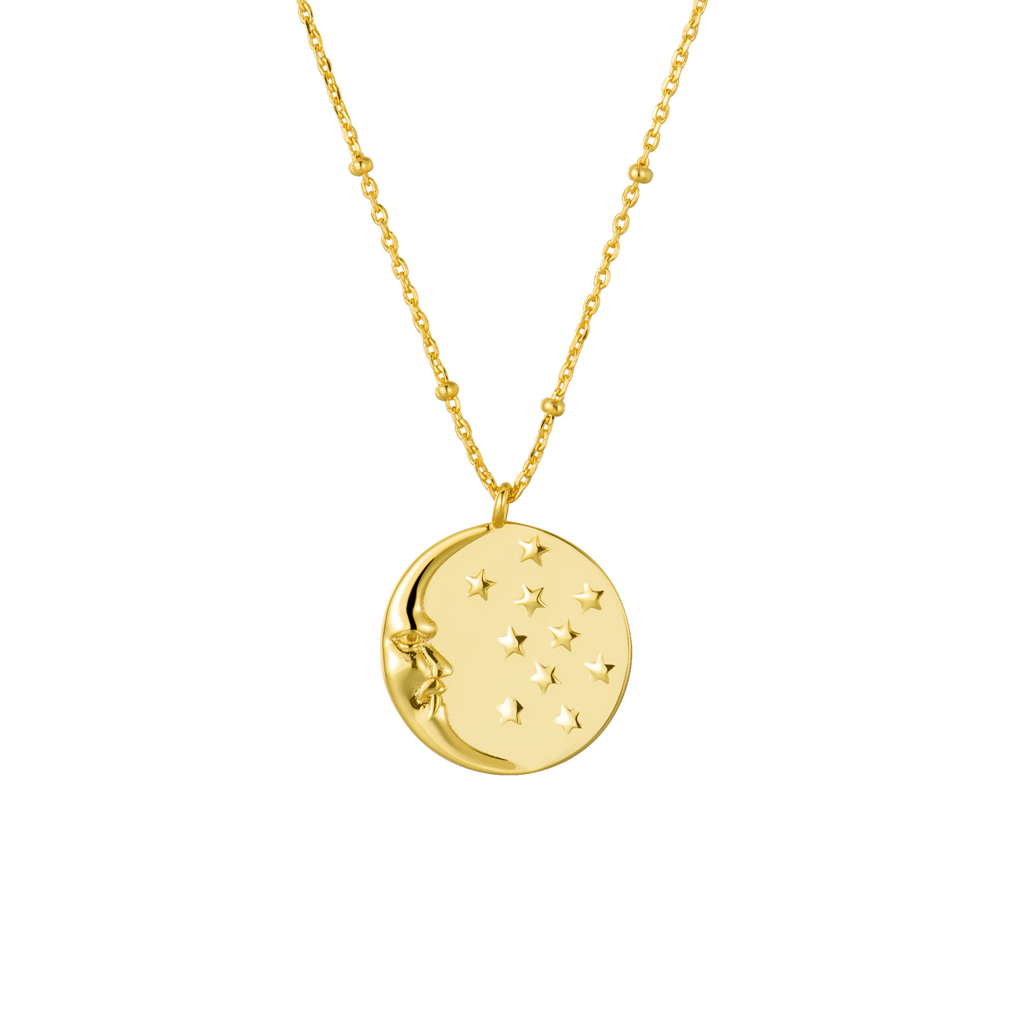 Golden Star moon necklace