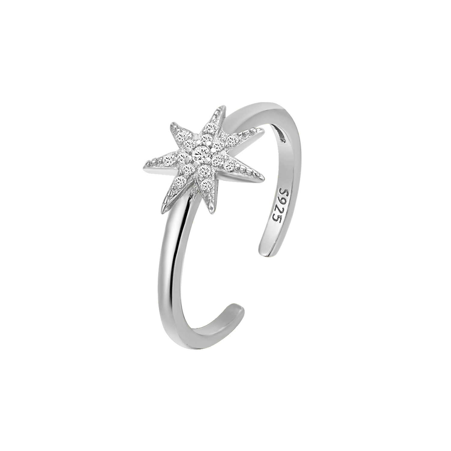 White gold eight Mans star ring