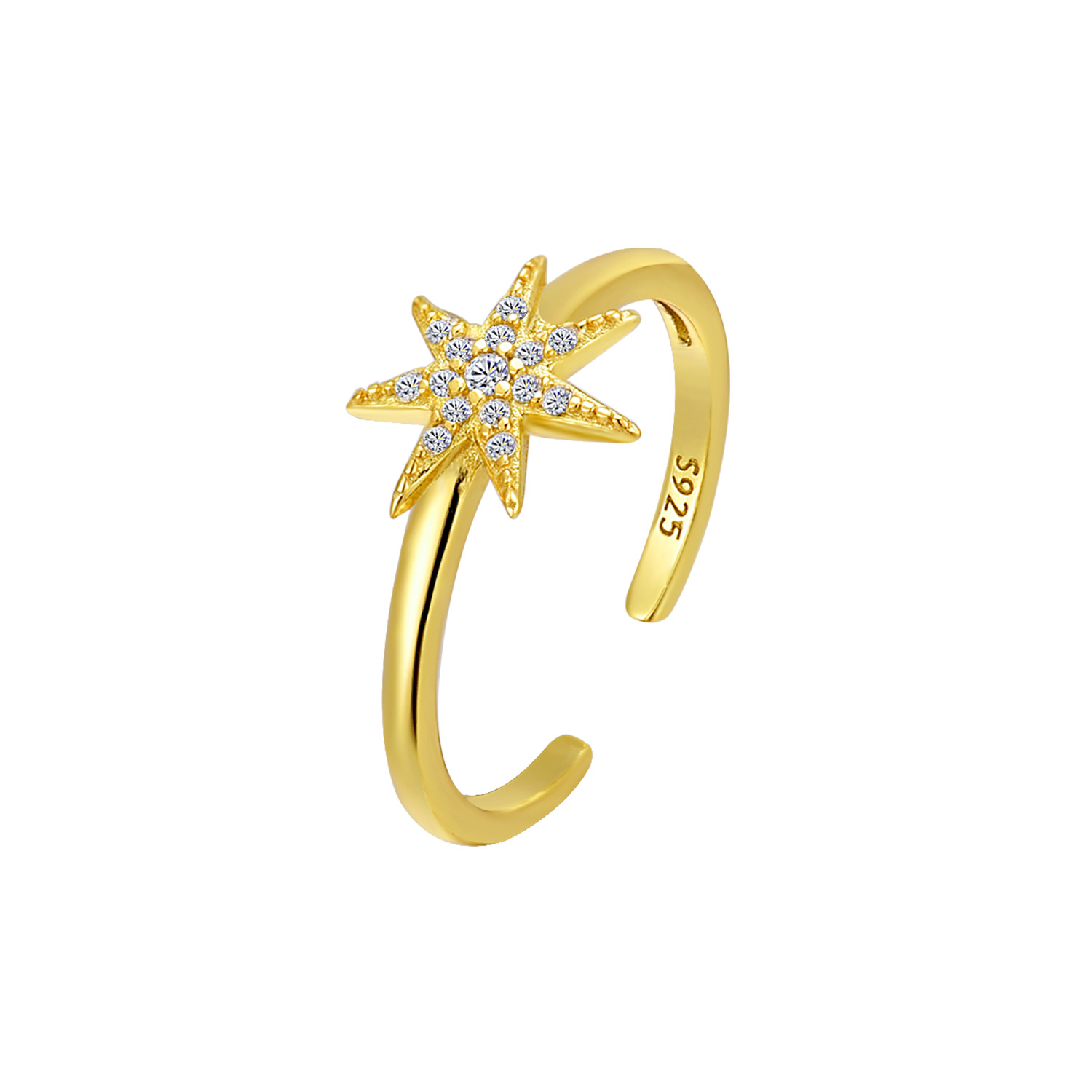 Gold Eight Mans Star Ring