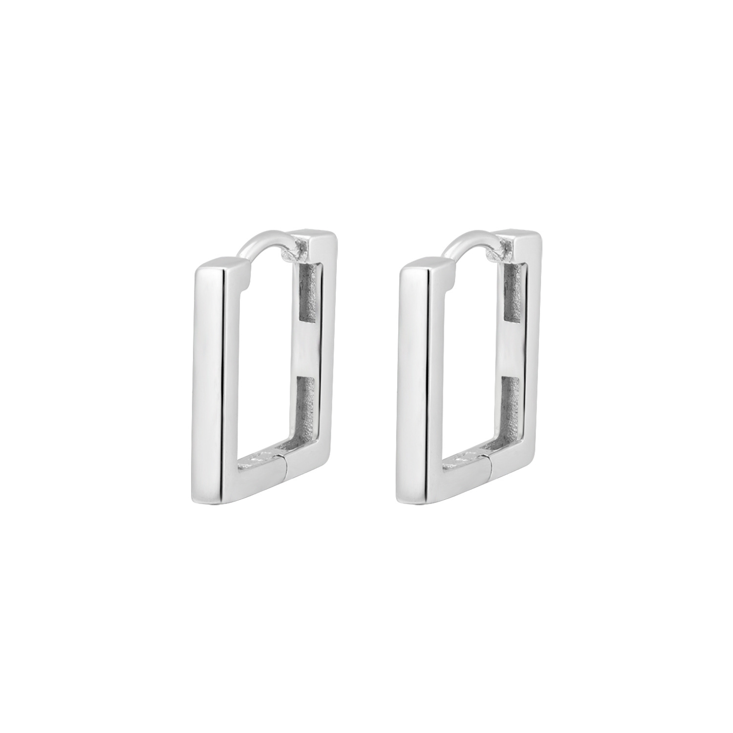 White gold square ear buckle