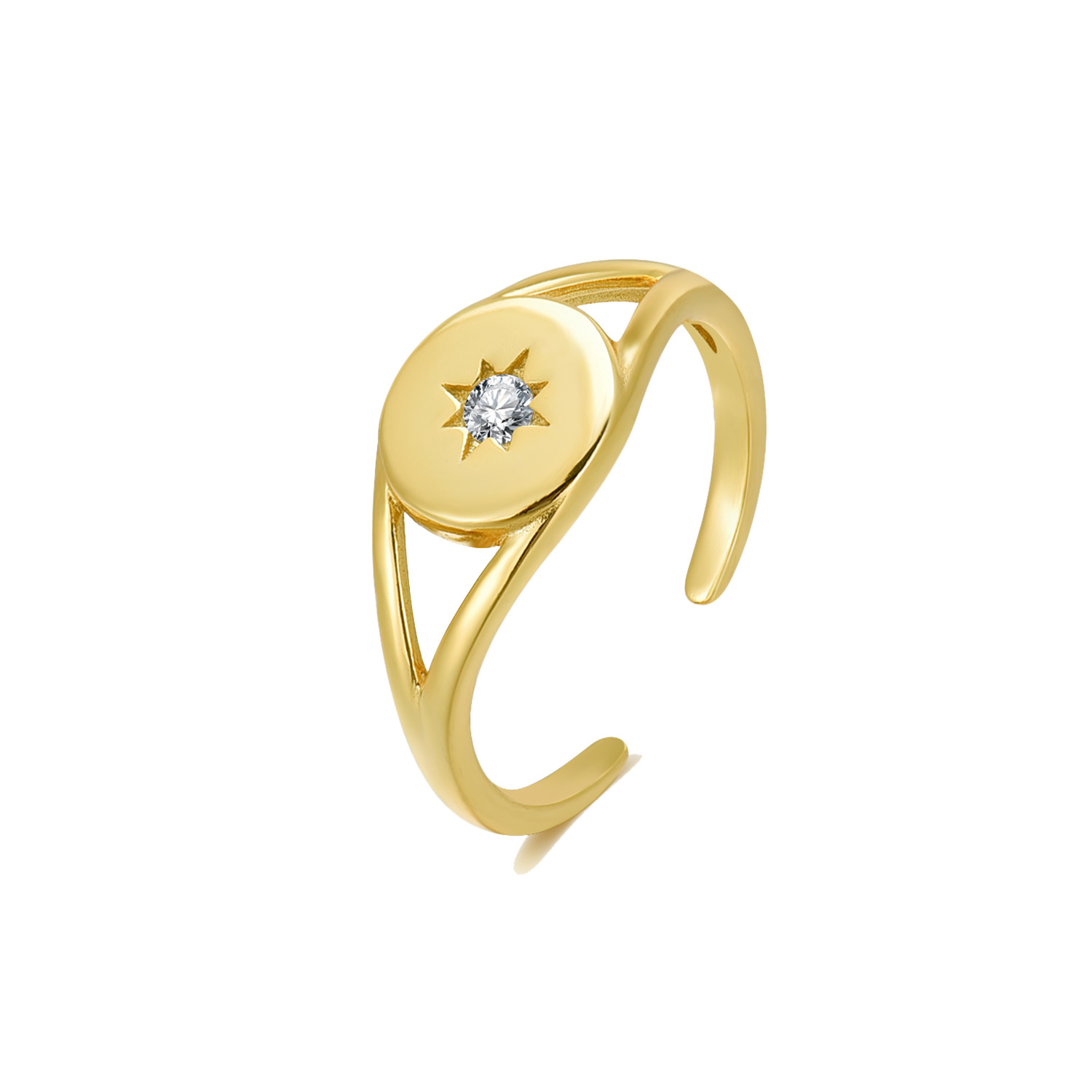 Gold Eight Mans Star Diamond Ring