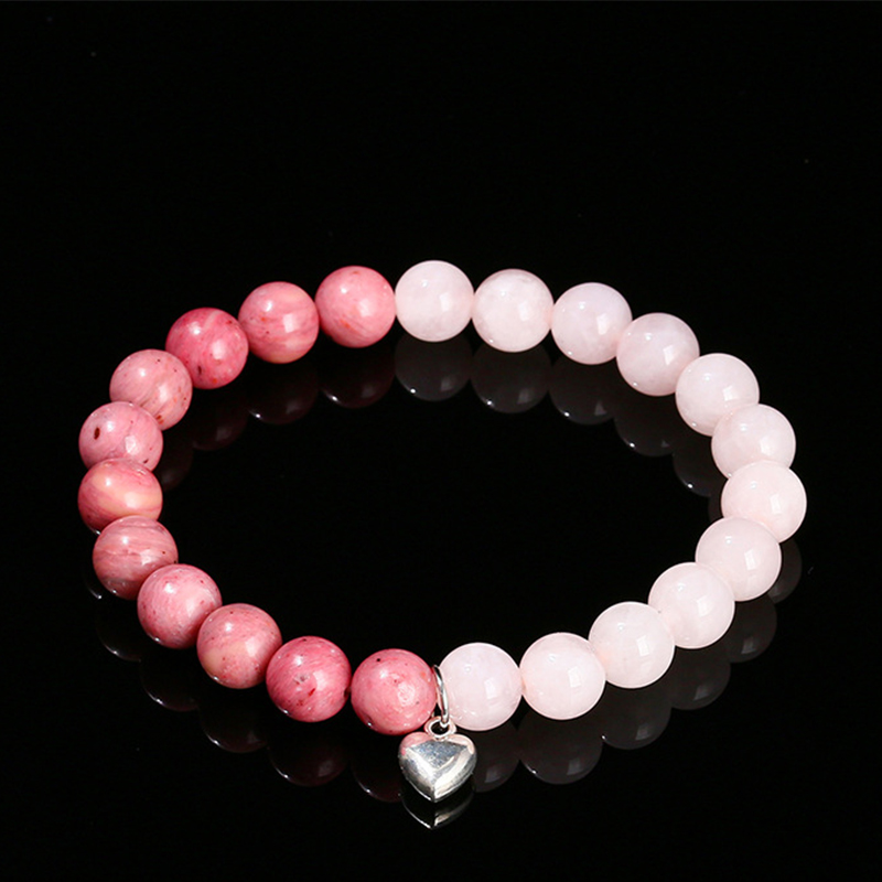 5a natural  pink quartz love bracelet