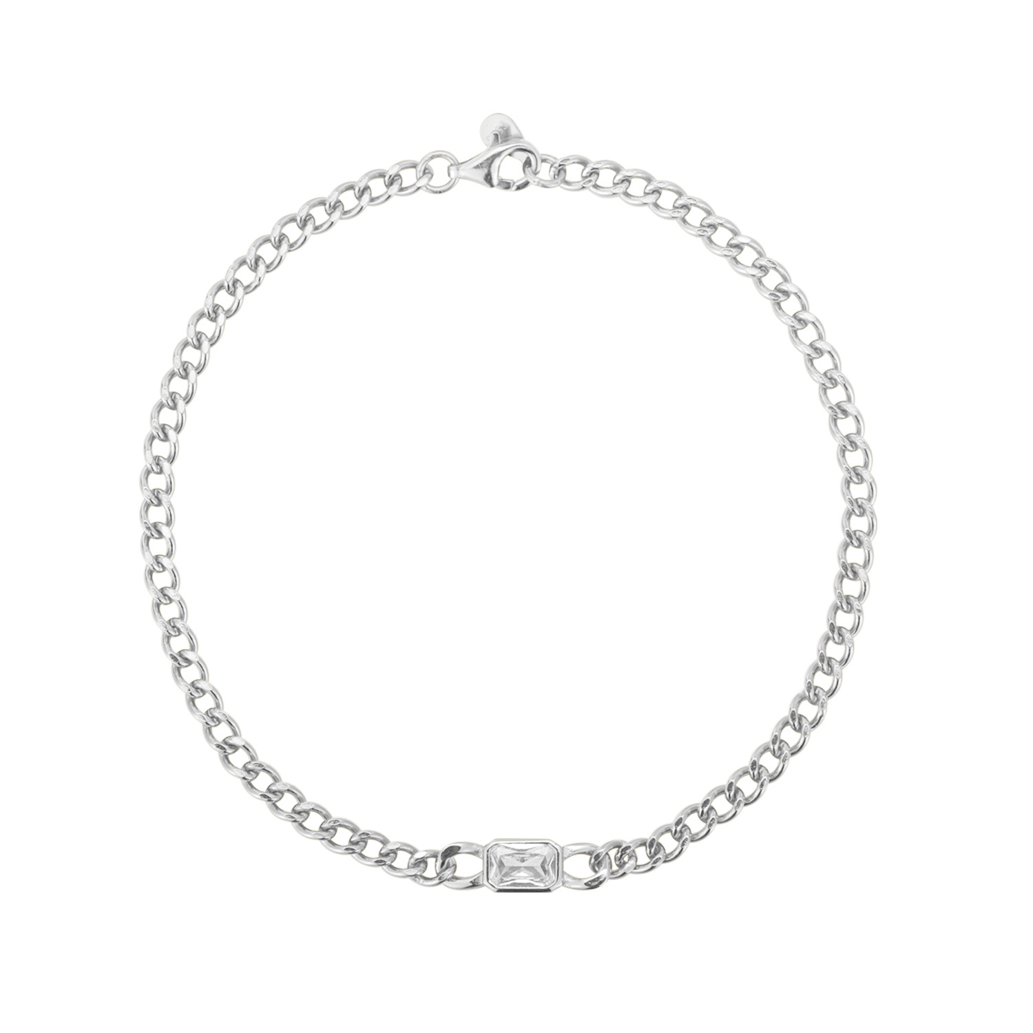 Platinum Ring Link Bracelet