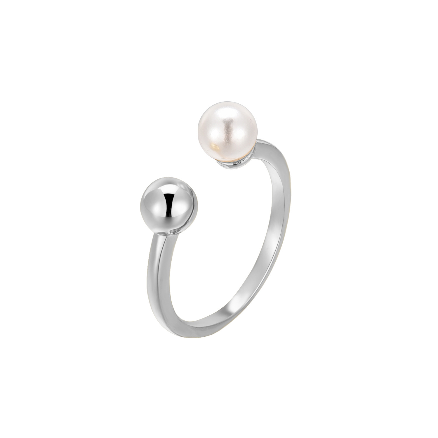 White Gold Bead Bead Ring