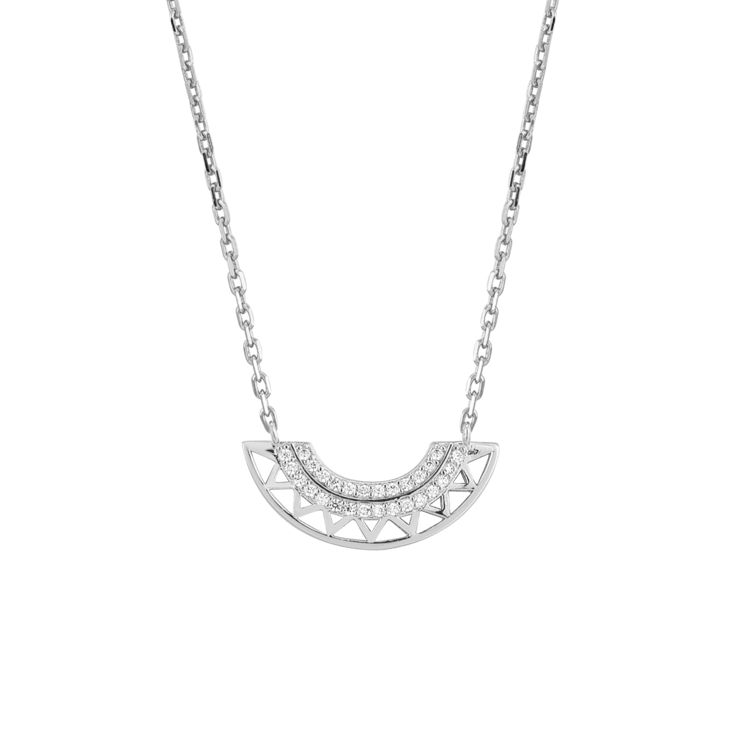 White Gold Fan Necklace