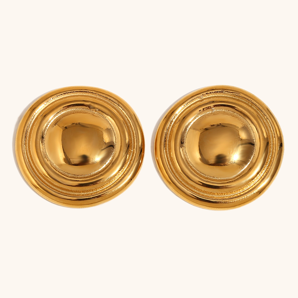 Round shield earrings-gold