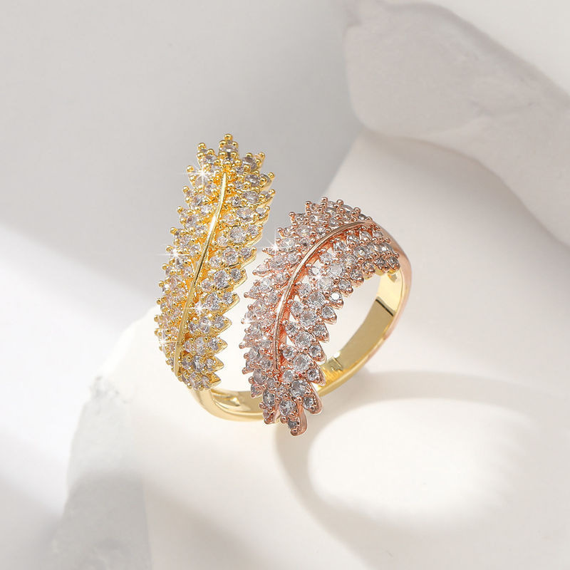 【hs】#Rose gold and 18k gold wheat ear ring