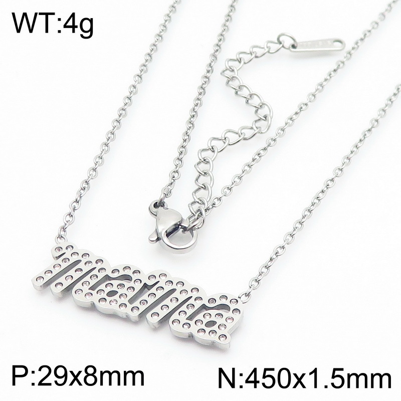 Steel color necklace kn286035-klx