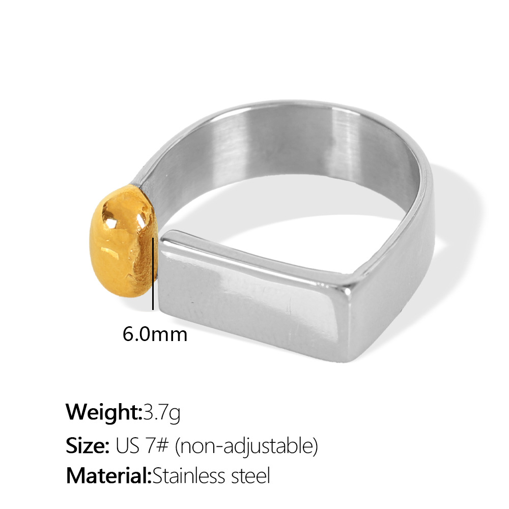 Jz42 us circumference 7 # Adjustable silver gold ring