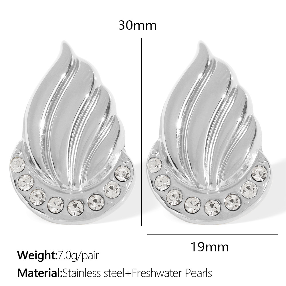 Eh812 white diamond silver earrings