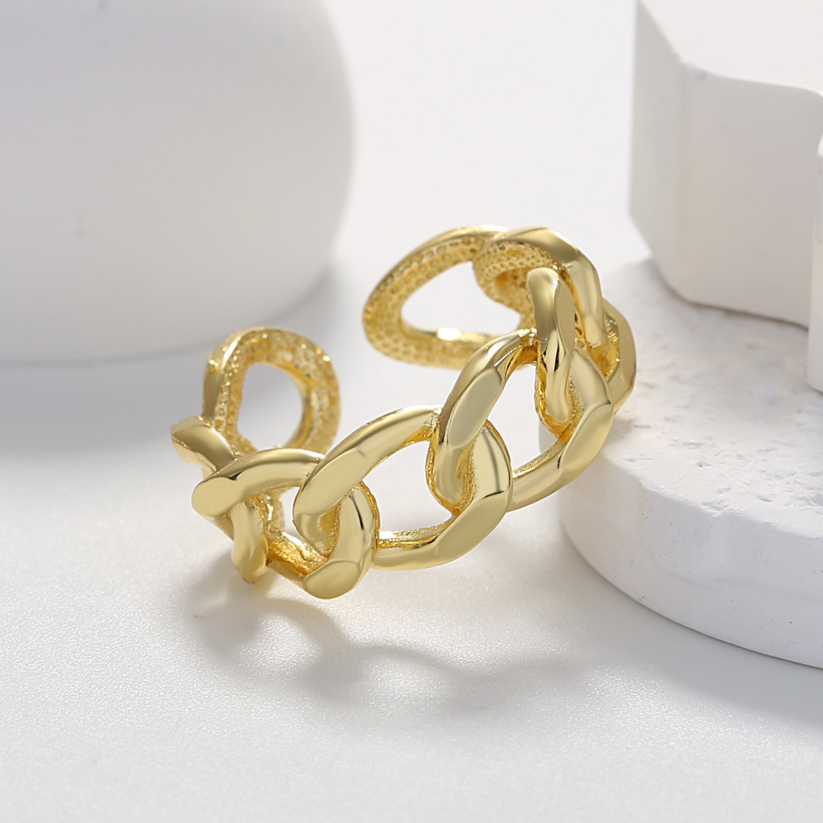 Cuban Chain Link Ring (Gold)