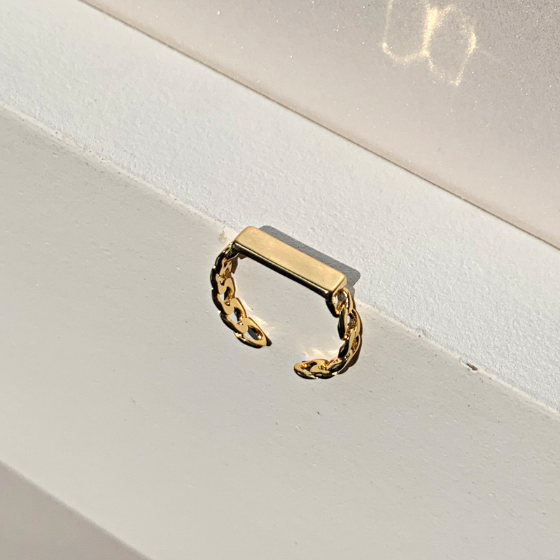 Blank Bar Chain Ring (Gold)