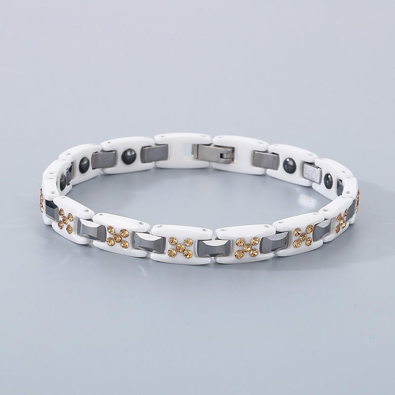 White ceramic gold diamond kb186885-ts