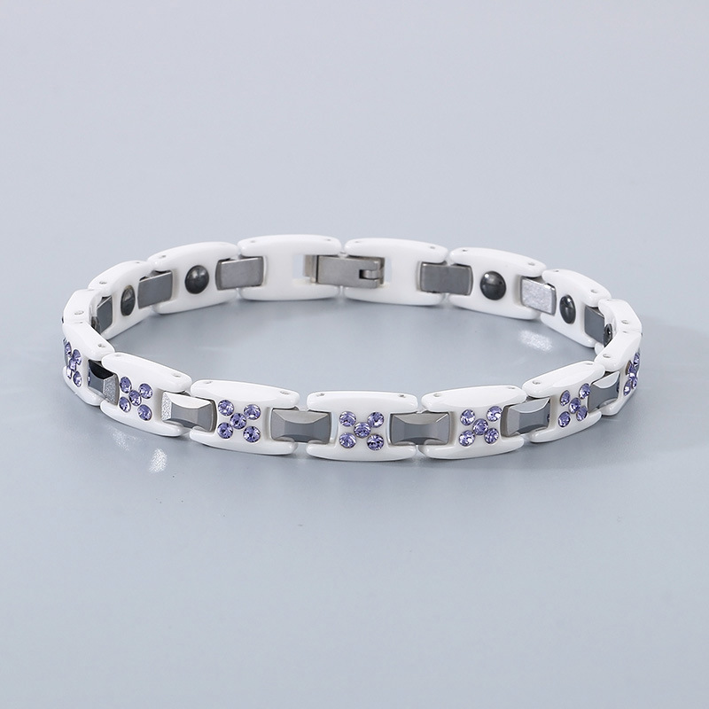 White ceramic purple diamond kb186886-ts