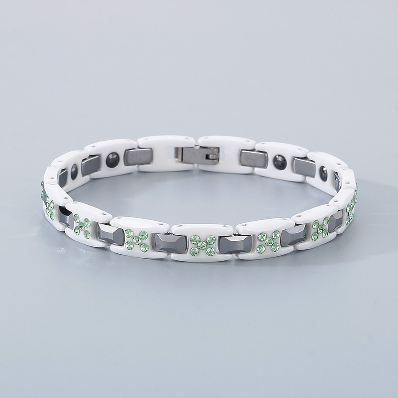 White ceramic green diamond kb186887-ts