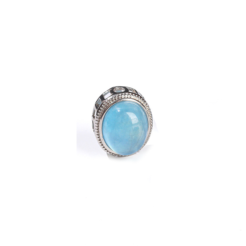 Natural aquamarine oval magic box-large