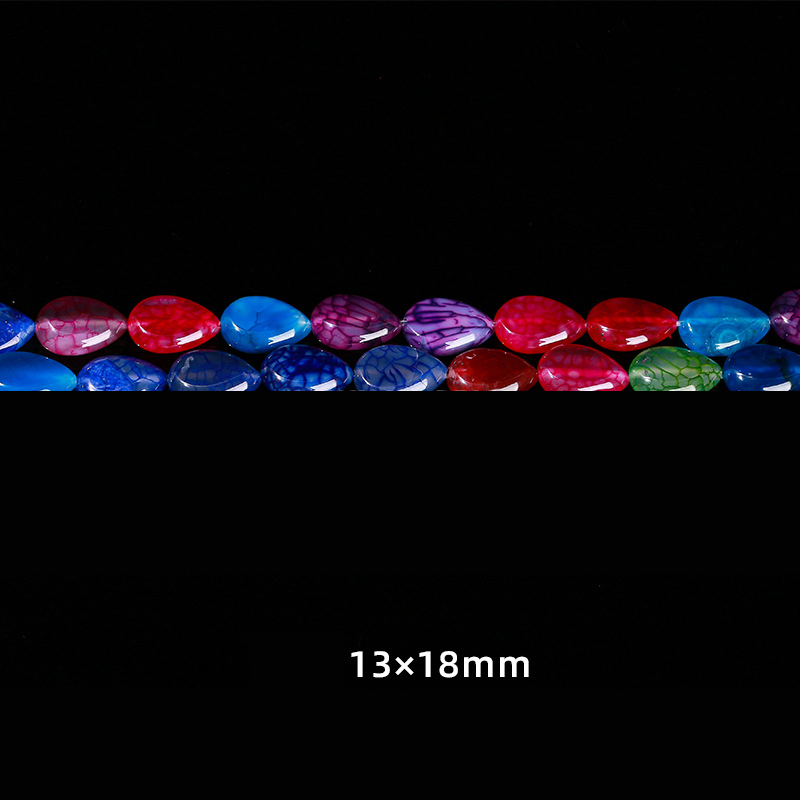 15 Colorful dragon pattern water droplets 13*18mm about 21 pieces