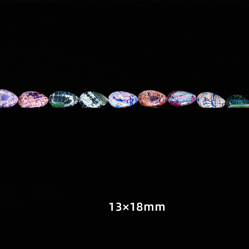 16 Colorful dragon pattern water droplets 13*18mm about 21 pieces