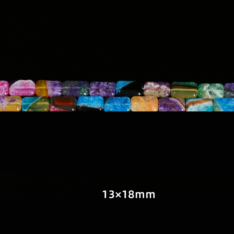 17Crystal two-color rectangular 13*18mm about 21 pieces