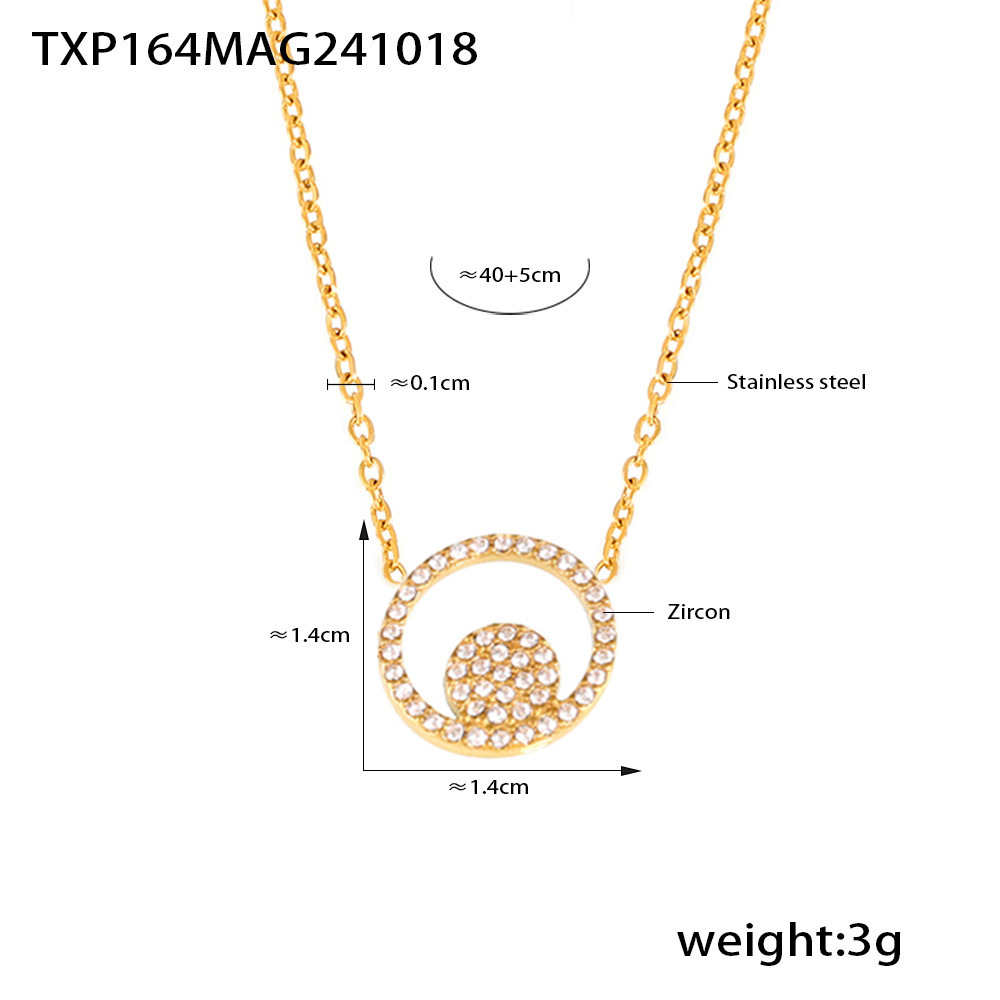 Txp164-gold zirconia necklace