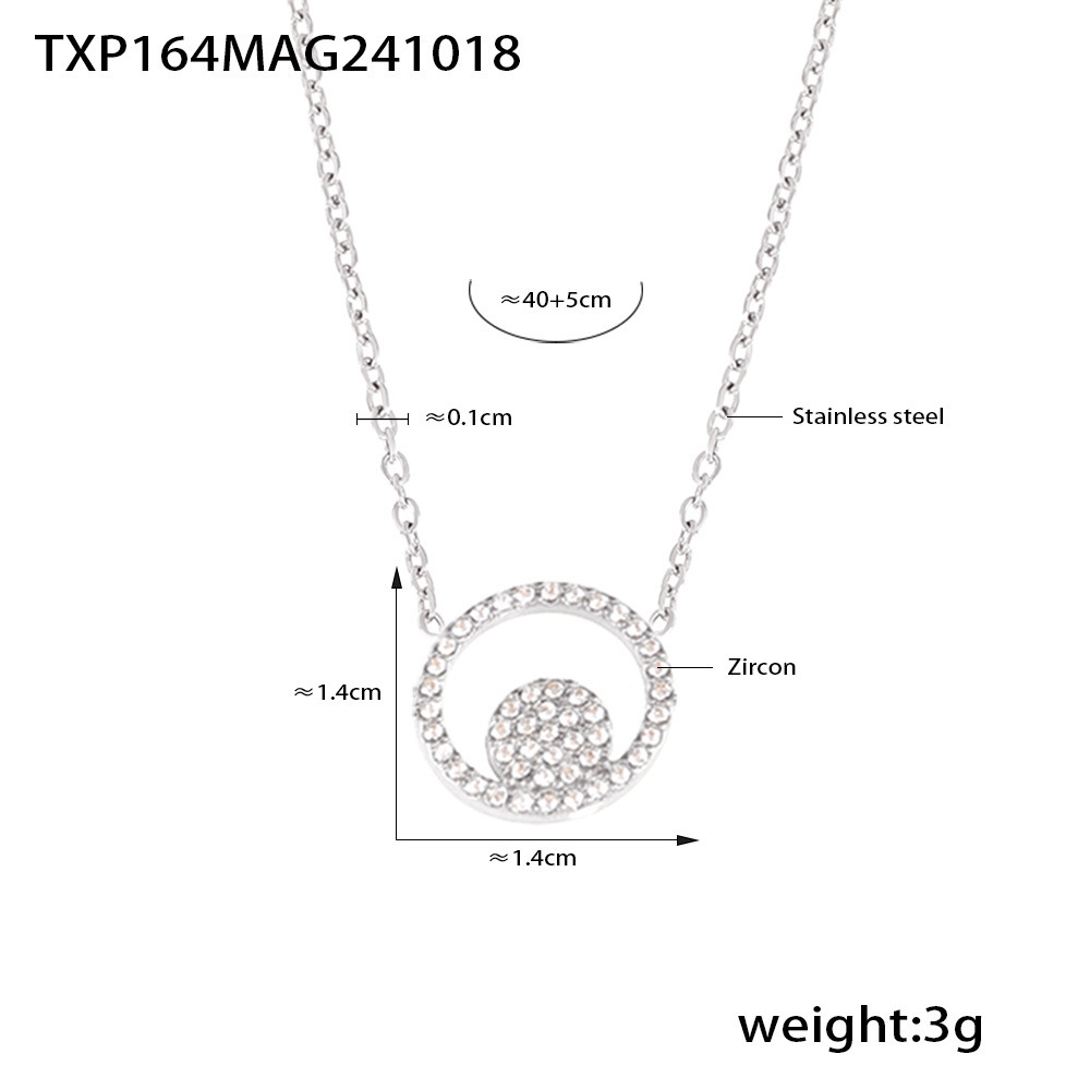 Txp164-steel color zirconia necklace