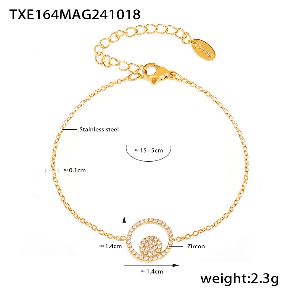 Txe164-gold zirconia bracelet