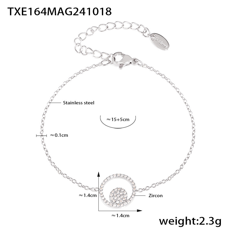 Txe164-steel color zirconia bracelet